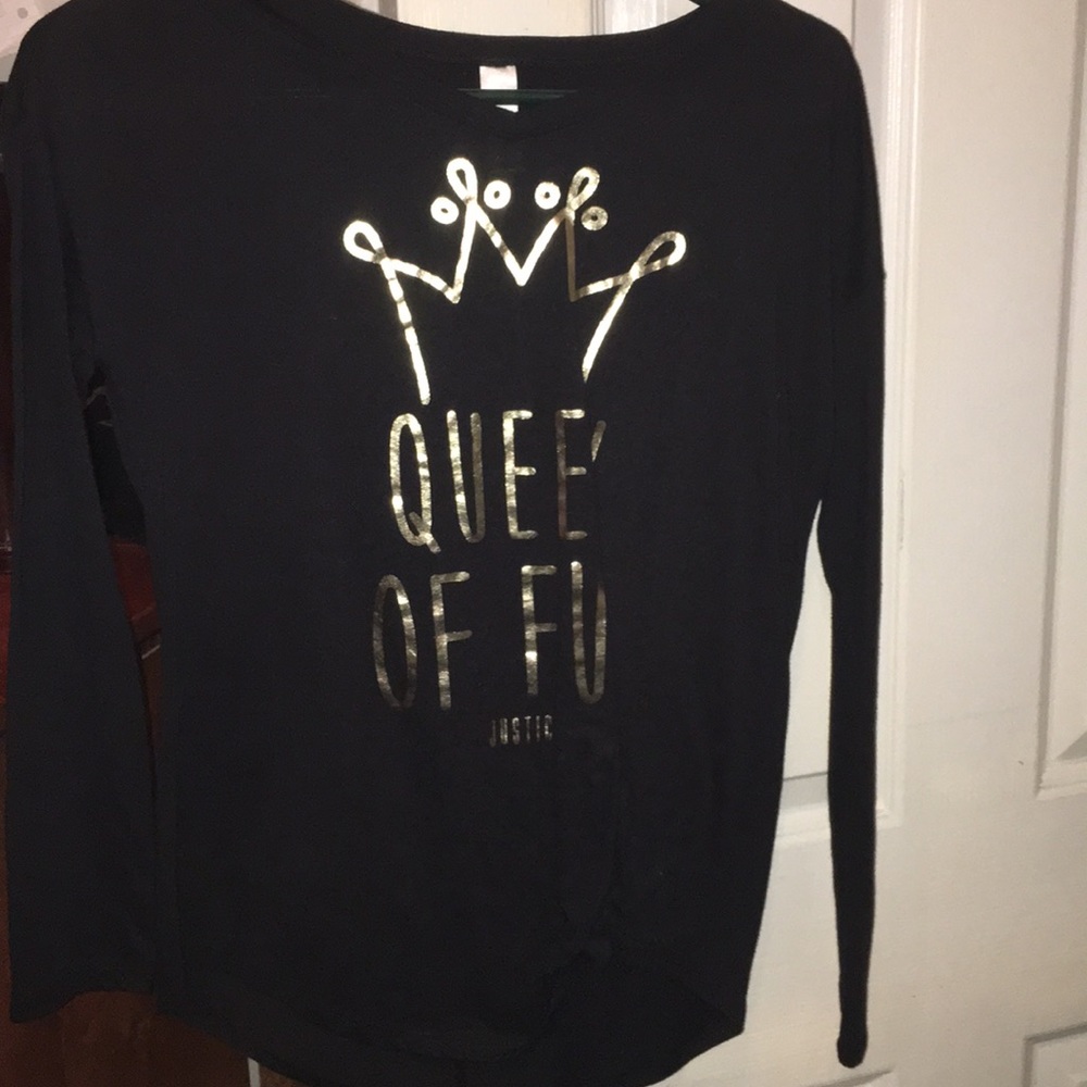 Justice long sleeve black shirt